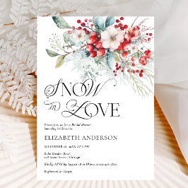 Convite Neve Apaixonada Chá de panela Floral De Inverno