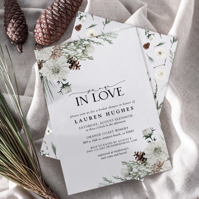 Convite Neve Apaixonada Chá de panela Verde De Inverno (Criador carregado)