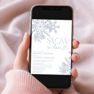 Convite Neve apaixonada Floco de neve QR Chá de panela de 