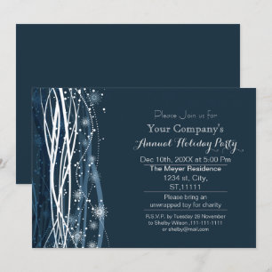 Convite neve azul Festas de férias