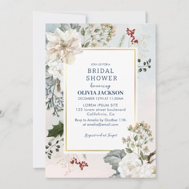 Convite Neve azul poeirenta de inverno em Chá de panela am (Frente)