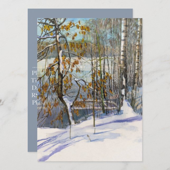 Convite Neve caiu Aquarela (Frente/Verso)