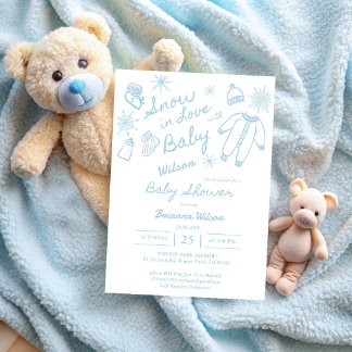 Convite Neve no amor flocos de neve baby shower de inverno
