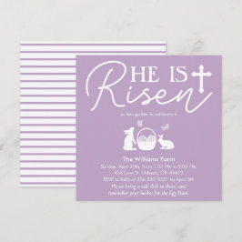 Convite Névoa de Lavanda Celebração de Páscoa “Ele Ressusc