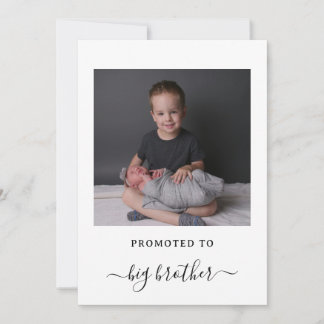 Convite New Baby Big Brother Announcement Card with Photo
