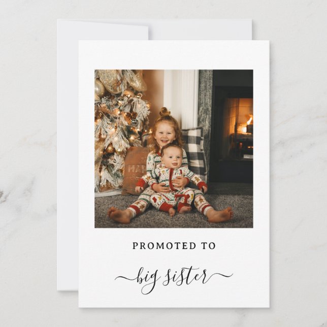 Convite New Baby Big Sister Holiday Announcement Card (Frente)