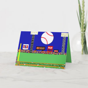 Convite New Baseball Sports Art Blank Card or Invitation