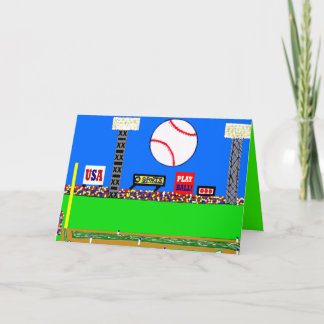 Convite New Baseball Sports Art Blank Card or Invitation