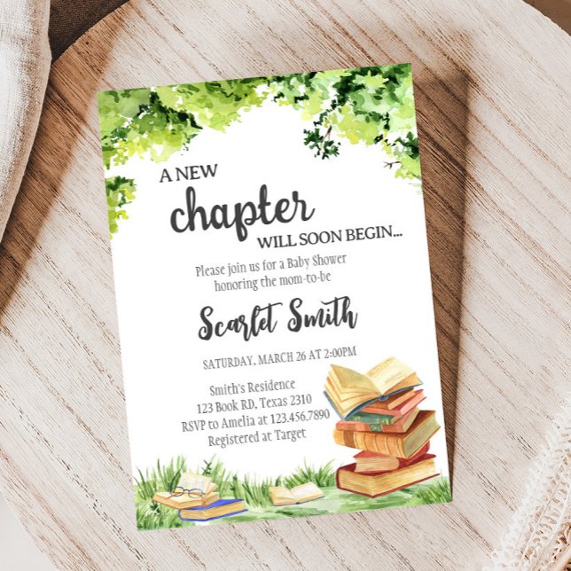Convite New Chapter Baby Shower (Storybook New Chapter Baby Shower invitation)