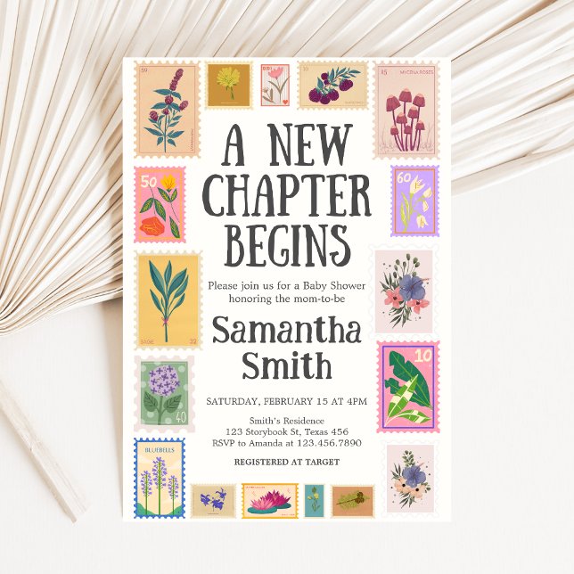 Convite New Chapter Baby Shower  (A New Chapter Begins Baby Shower Invitation)