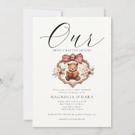 Convite New Chapter Begins Storybook Floral Baby Shower