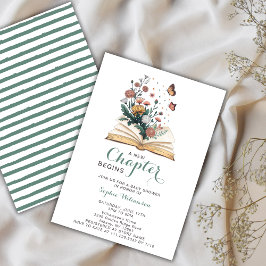 Convite New Chapter Storybook Book Flowers Baby Shower 