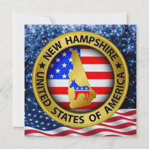 Convite New Hampshire Democrat Patriotic Invitation - srf