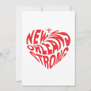 Convite New Orleans Nola Strong Heart