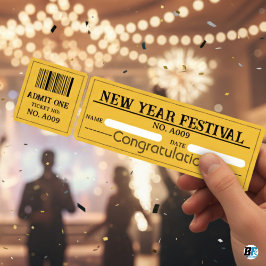Convite New Year Festival Party Entry Ticket