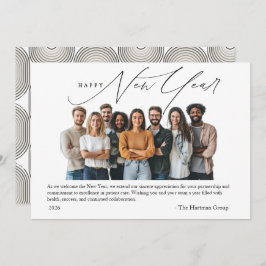 Convite New Year Greetings Photo with Art Deco Greeting