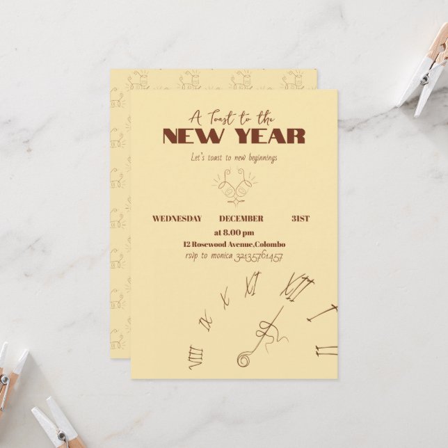 Convite New Year Invitation (Frente/Verso In Situ)