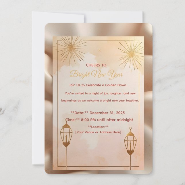 Convite New Year Party Invitation – “Join Us to Celebrate  (Frente)
