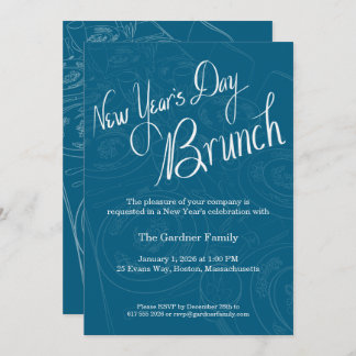 Convite New Year's Day Brunch Tablescape Invitation
