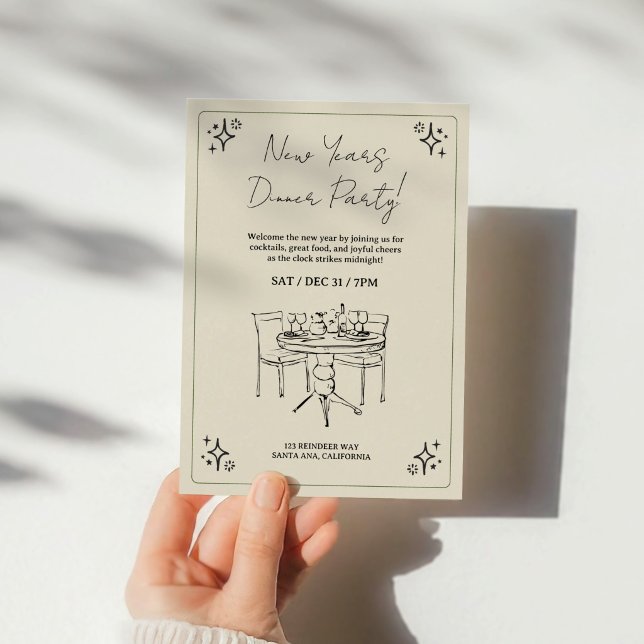 Convite New Years Dinner Party (Criador carregado)