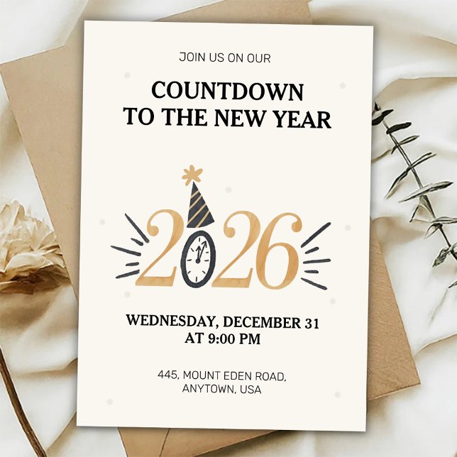 Convite New Year's Eve invitation card (Criador carregado)