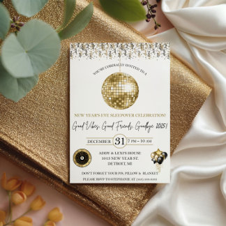 Convite New Year's Eve, Kid's New Year's Eve Sleepover