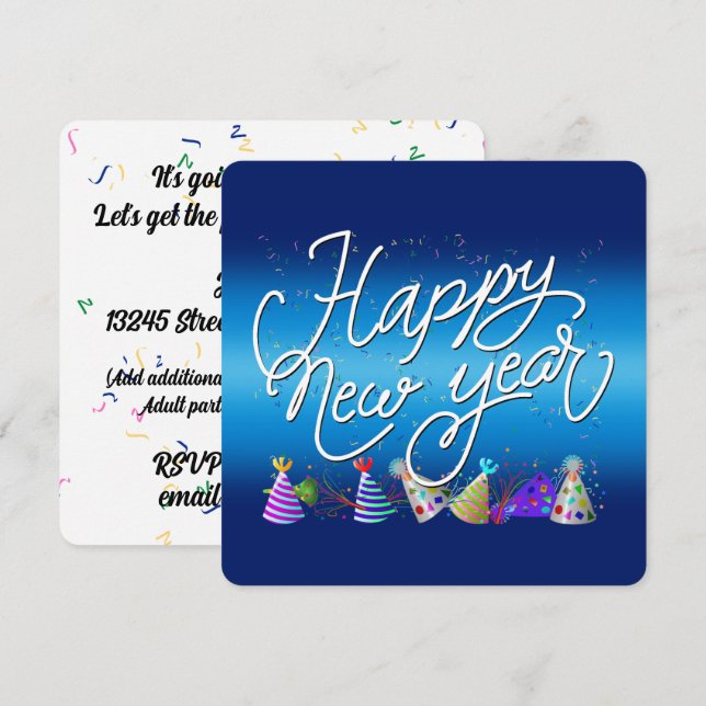 Convite New Years Eve Party (Frente/Verso)