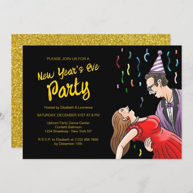 Convite New Years Eve Party (Frente/Verso)
