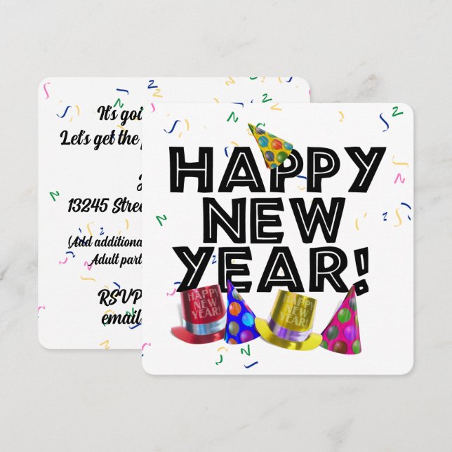 Convite New Years Eve Party (Frente/Verso)