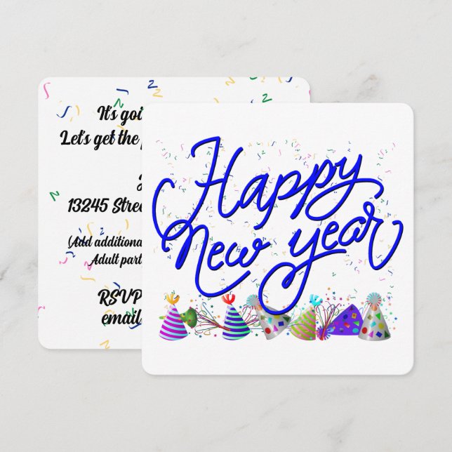 Convite New Years Eve Party (Frente/Verso)