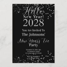 New Year's Eve Party Black and Silver Sparkle