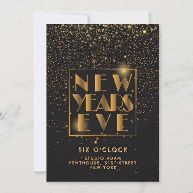 Convite New Years Eve Party Event Details Announcement (Frente)