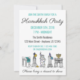 Convite New York Hanukkah NYC Landmarks Jewish Holiday