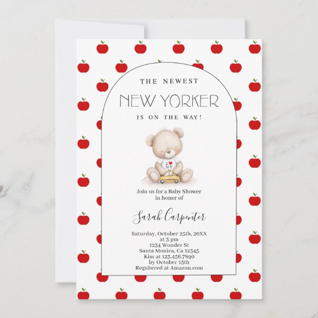 Convite New York Themed Baby Shower (Frente)