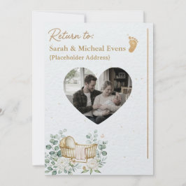 Convite Newborn Baby Announcement Card