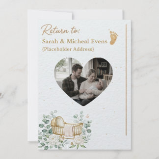 Convite Newborn Baby Announcement Card
