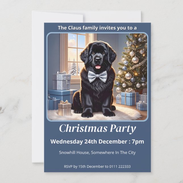 Convite Newland Dog Christmas (Frente)