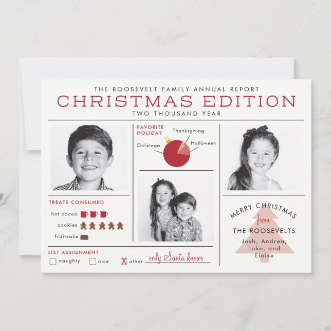 Convite Newsletter de Natal Infográfico Engraçado Natal (Frente)