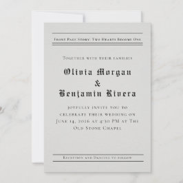 Convite Newspaper-Style Wedding Invitation