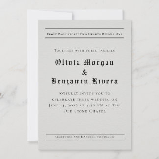 Convite Newspaper-Style Wedding Invitation