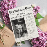 Convite Newspaper Unique Funny Bridal Shower Bachelorette<br><div class="desc">Your friend deserves to get a cover story for her bridal shower. This beautiful newspaper design is the cutest aesthetic and I guarantee she'll love it. Perfect for a bachelorette party or bridal shower.</div>
