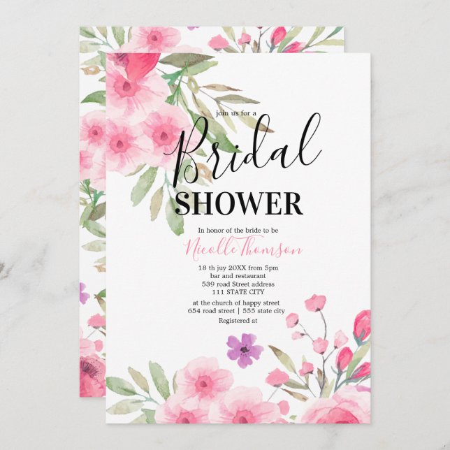 Convite Nice pastel colored illustration of (Frente/Verso)