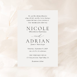 Convite Nicole White Elegant Wedding