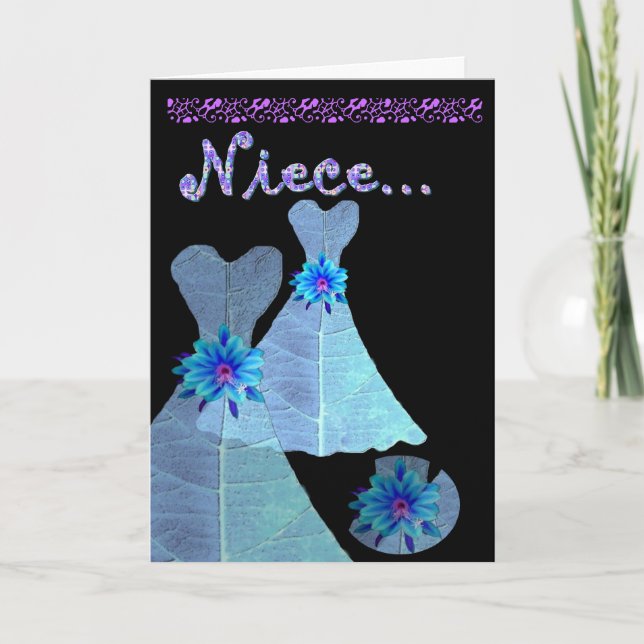 Convite NIECE - Junior Bridesmaid Invent BLUE Gown (Frente)