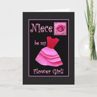 Convite Niece, Você Será Minha Flor? Vestido Rosa