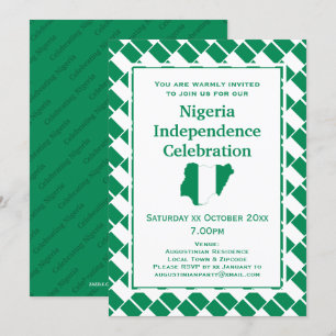 Convite NIGÉRIA INDEPENDENDÊNCIA CELEBRAÇÃO DA Nigéria