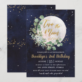 Convite Night Sky Greenery Dois da Festa do segundo aniver