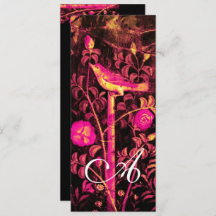 Convite NIGHTINGALE, ROSA MONOGRAMA Vermelho Dourado Amare