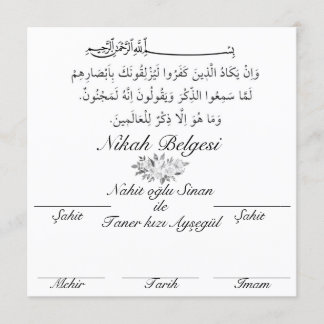 Convite Nikah belgesi