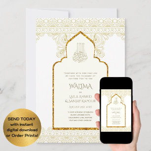 Convite NIKAH - Casamento Dourado da Mesquita Islâmica Or